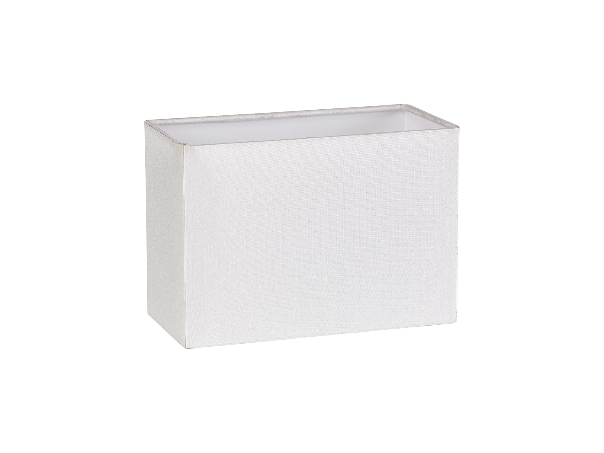 D0879  Serena Rectangular, 200 x 100 x 140mm Faux Silk Fabric Shade, White